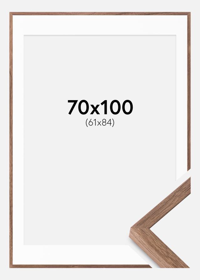 Rahmen Soul Walnut Veneer 70x100 cm - Passepartout Weiß 62x85 cm