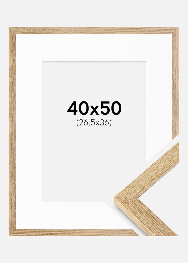Rahmen Selection Eiche 40x50 cm - Passepartout Weiß 27,5x37 cm