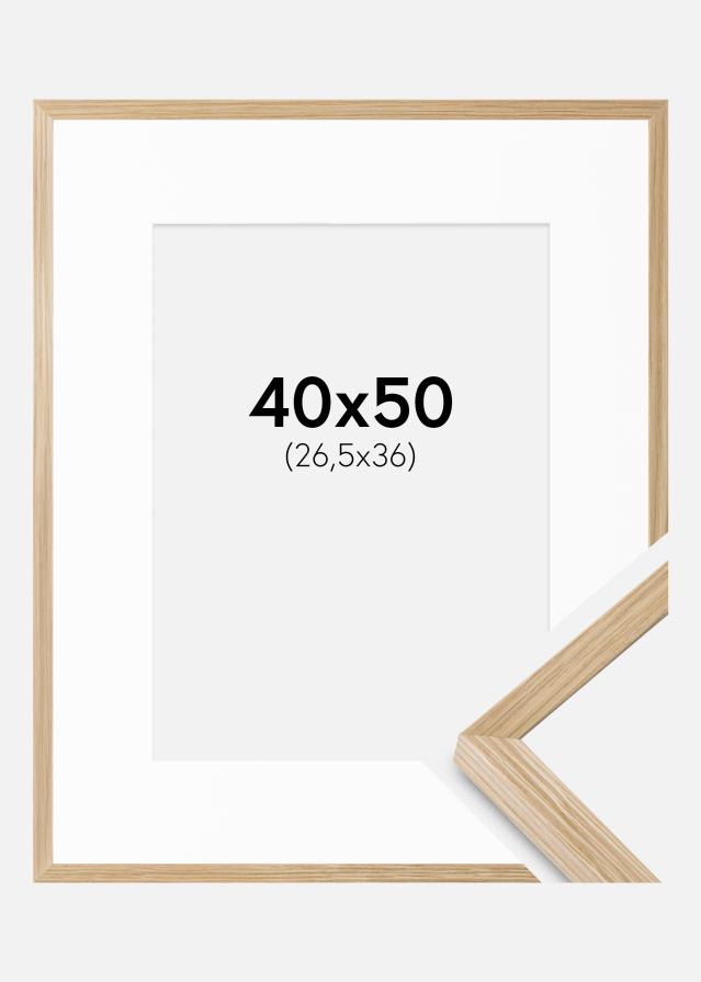 Rahmen Soul Oak Veneer 40x50 cm - Passepartout Weiß 27,5x37 cm