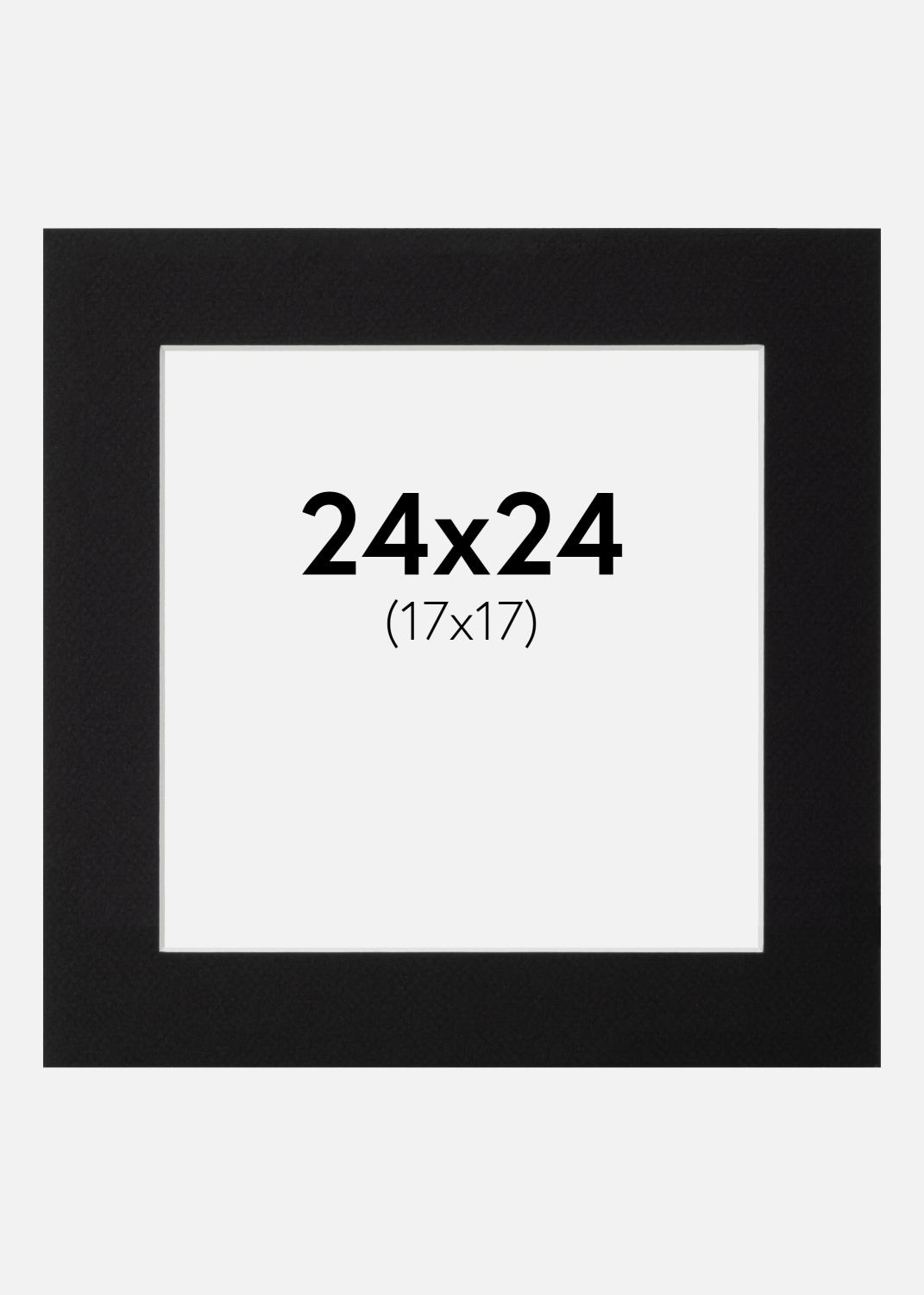 Product Image for Passepartout Schwarz Standard (weißer Kern) 24x24 cm (17x17)