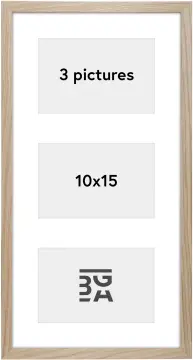 Edsbyn Collage-Rahmen XXIII Eiche - 3 Bilder (10x15 cm)