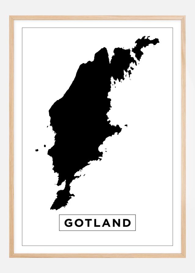 Map - Gotland - White Poster