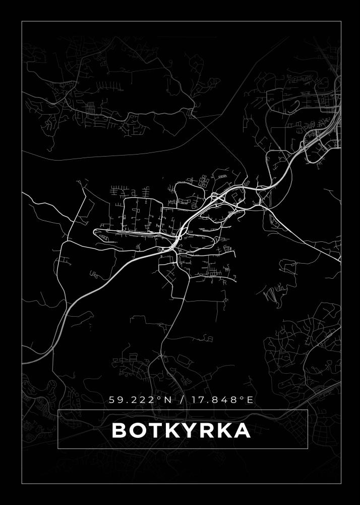 Map - Botkyrka - Black Poster