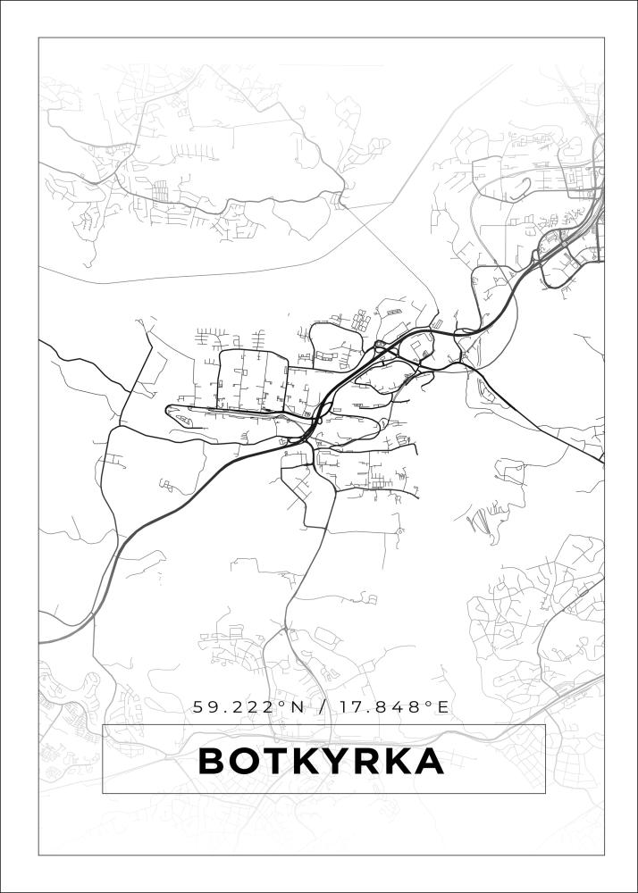 Map - Botkyrka - White Poster