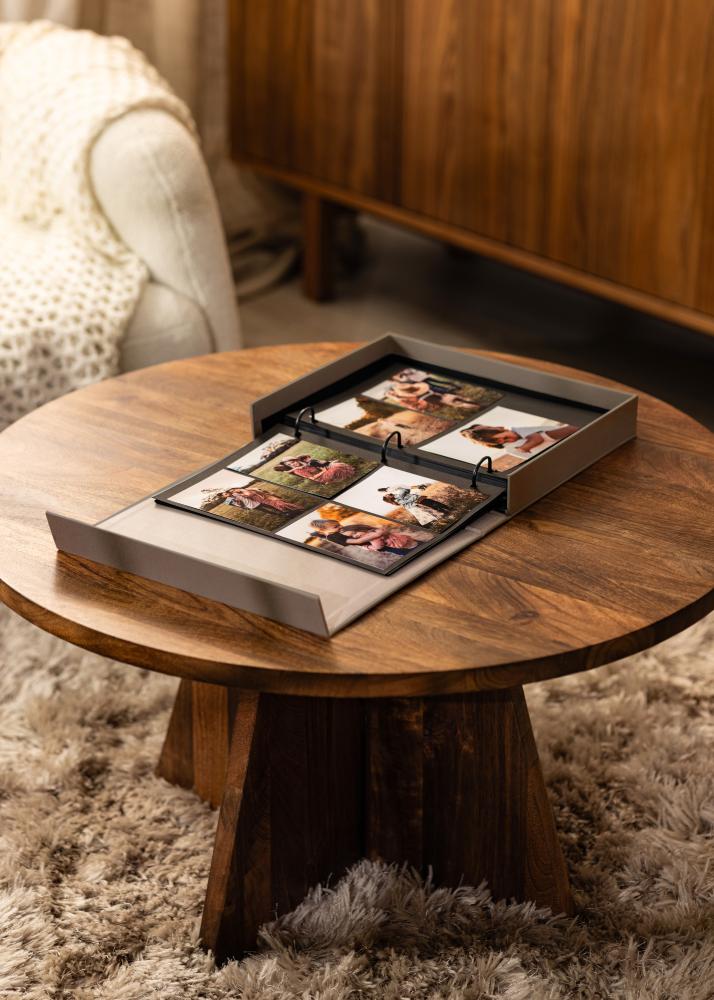 KAILA MOMENTS Grey - Coffee Table Photo Album (60 Schwarze Seiten)