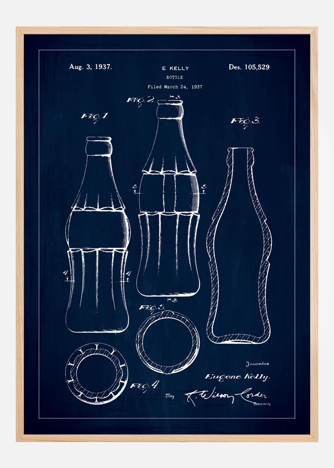 Product Image for Patentzeichnung - Coca-Cola-Flasche - Blau Poster (21x29.7 cm (A4))