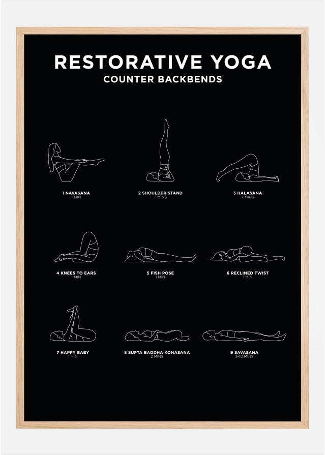 Restorative Yoga - Black Poster