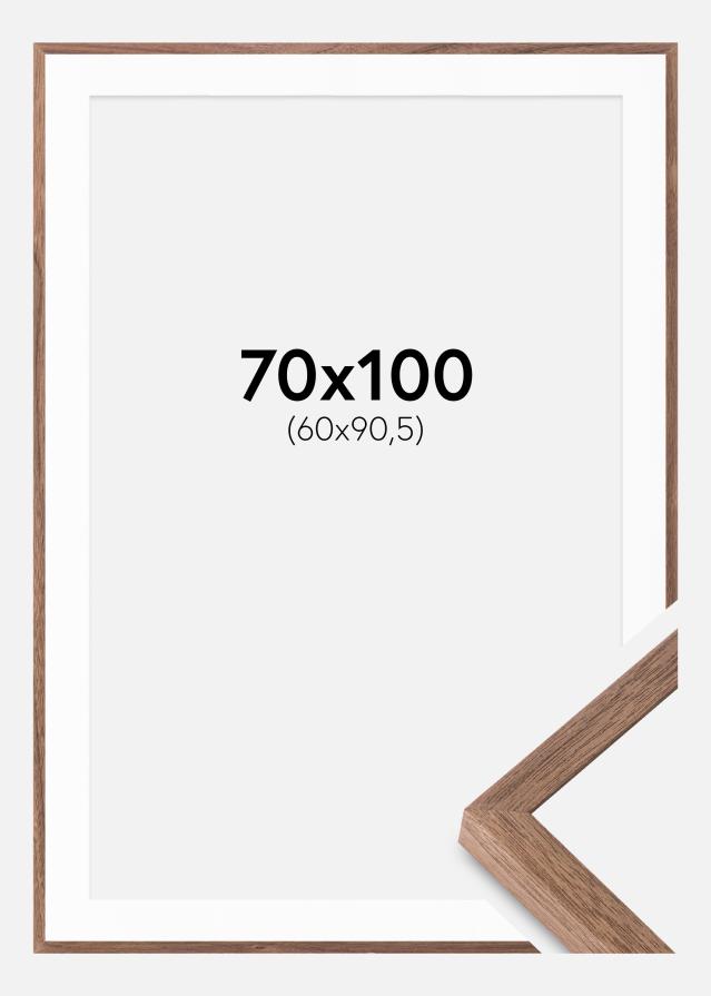 Rahmen Soul Walnut Veneer 70x100 cm - Passepartout Weiß 61x91,5 cm