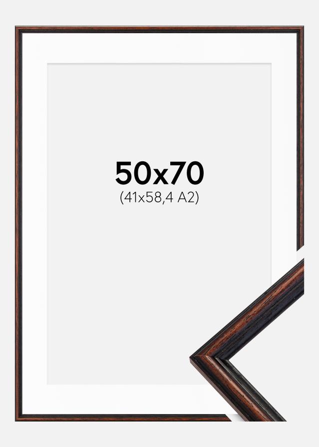 Rahmen Horndal Walnuss 50x70 cm - Passepartout Weiß 42x59,4 cm