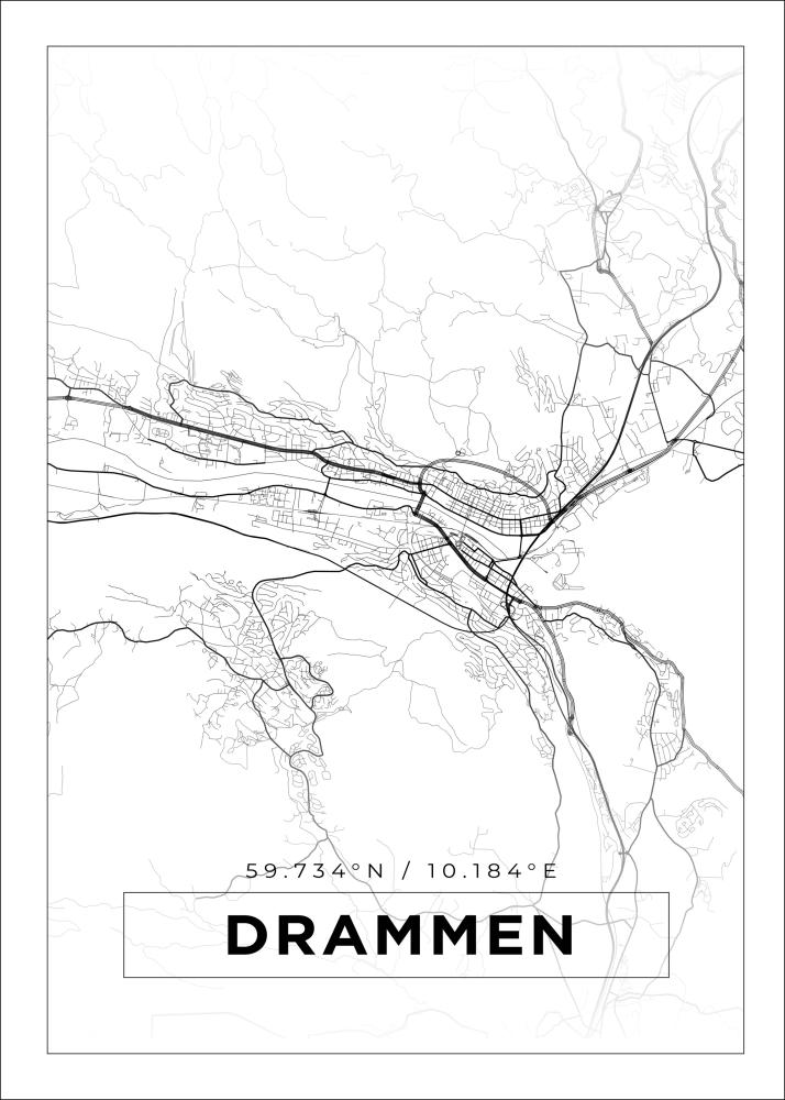 Map - Drammen - White