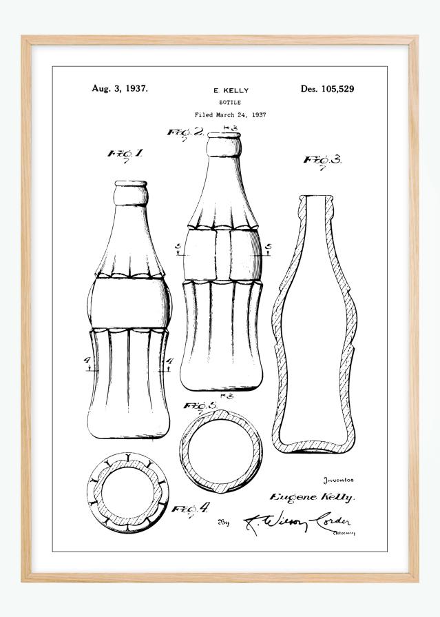 Patentzeichnung - Coca-Cola-Flasche Poster