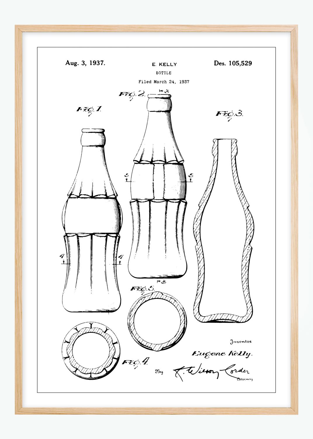 Product Image for Patentzeichnung - Coca-Cola-Flasche Poster (21x29.7 cm (A4))