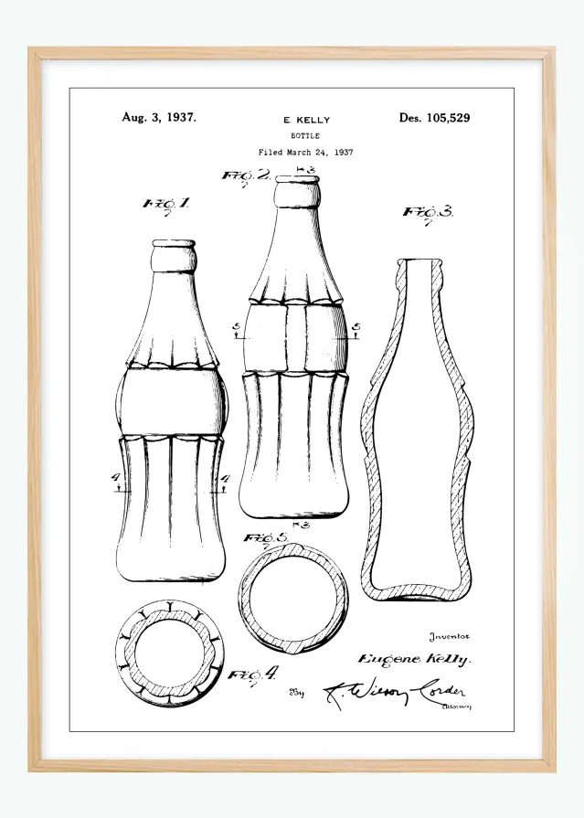 Patentzeichnung - Coca-Cola-Flasche Poster