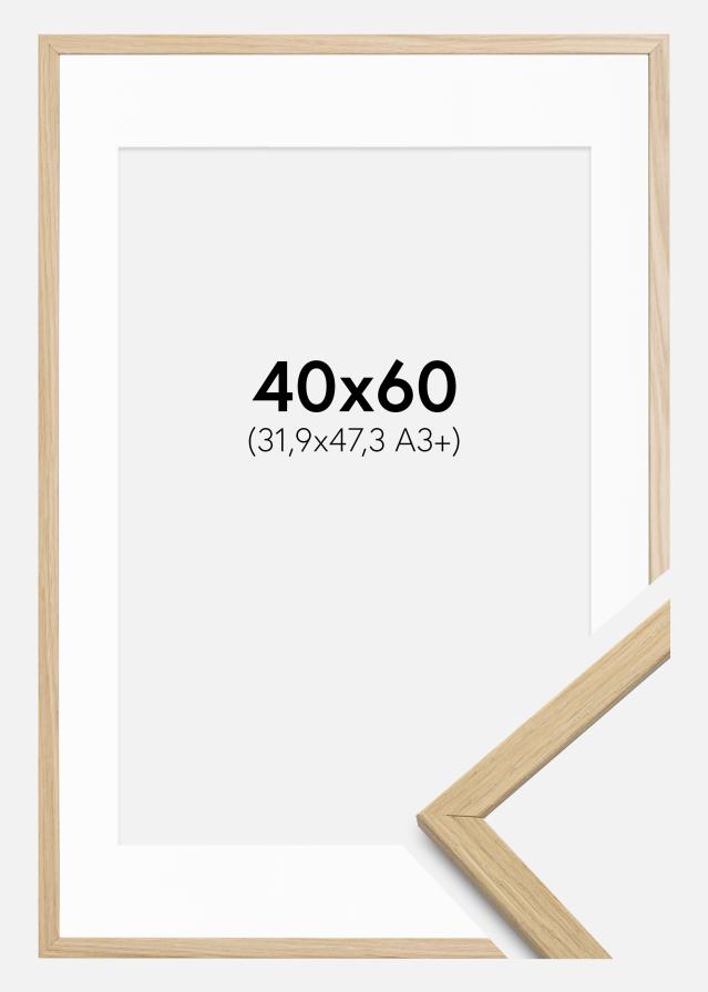 Rahmen Edsbyn Eiche 40x60 cm - Passepartout Weiß 32,9x48,3 cm (A3+)