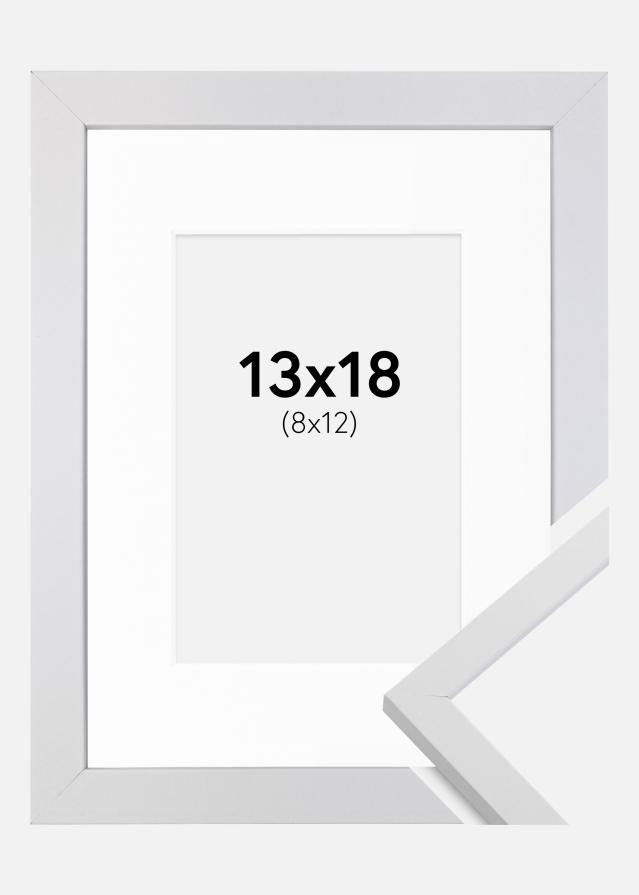 Rahmen Trendy Weiß 13x18 cm - Passepartout Weiß 9x13 cm