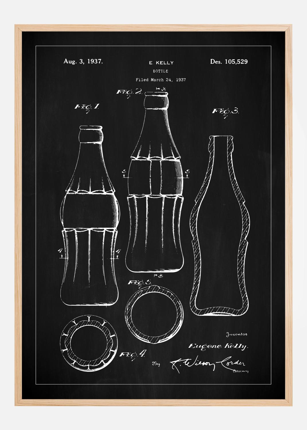 Product Image for Patentzeichnung - Coca-Cola-Flasche - Schwarz Poster (21x29.7 cm (A4))