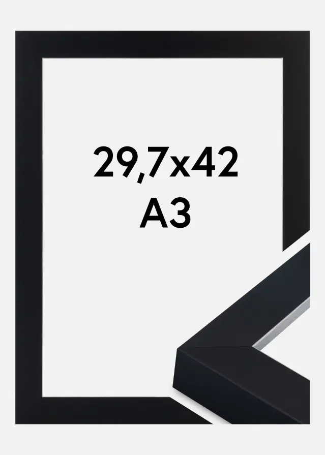 Rahmen Sussex Acrylglas Schwarz/Silber 29.7x42 cm (A3)