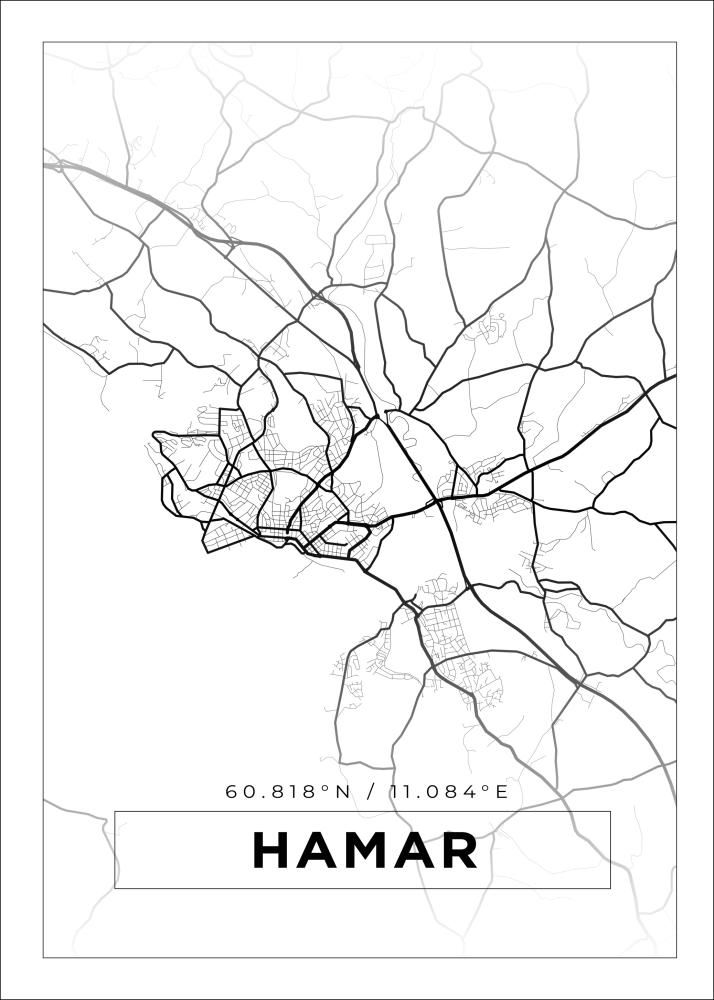 Map - Hamar - White