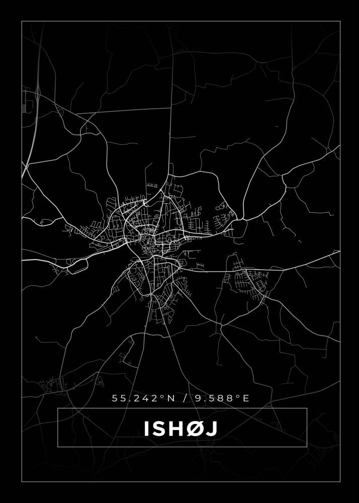 Map - Ishøj - Black