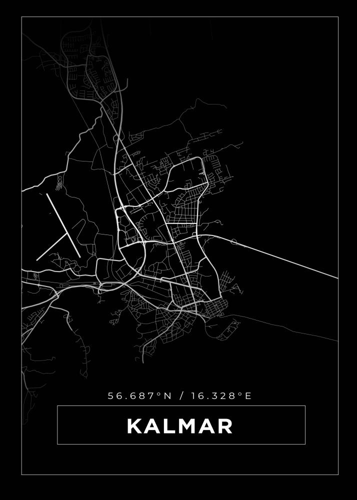 Map - Kalmar - Black Poster