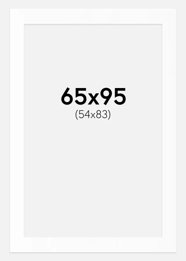 Passepartout Weiß Standard (weißer Kern) 65x95 cm (54x83)