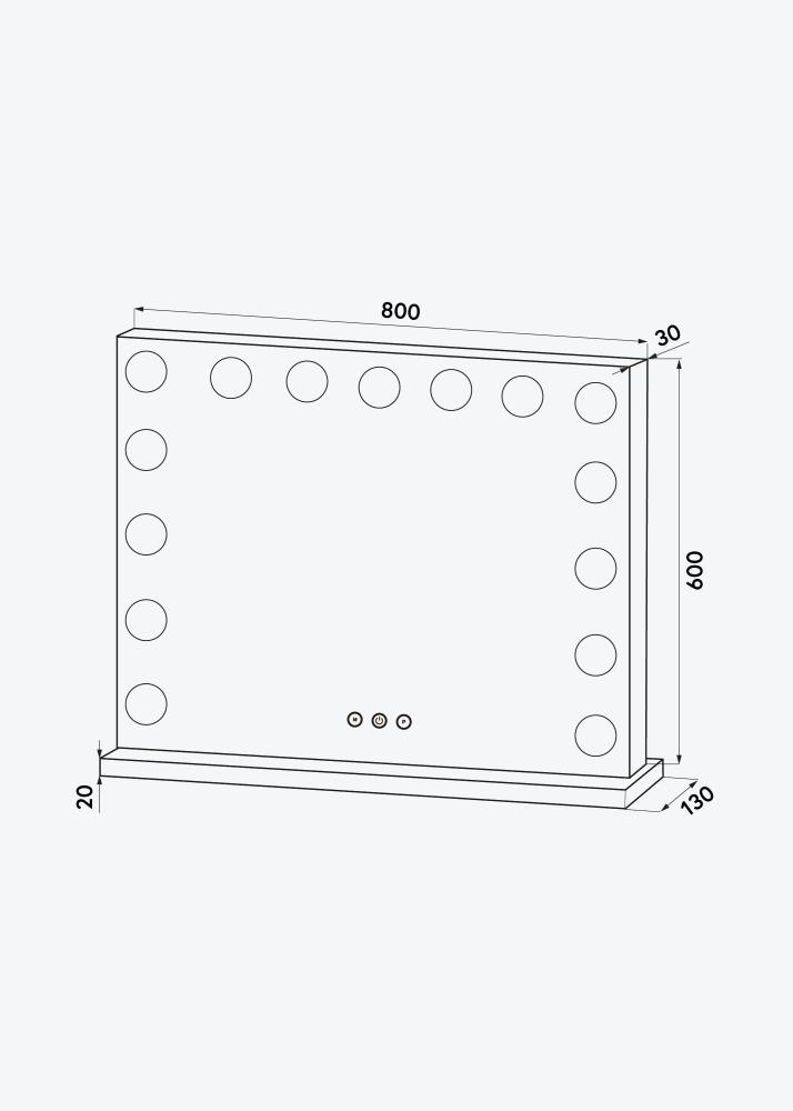 KAILA Kosmetikspiegel Vanity LED 15 Weiß 80x60 cm