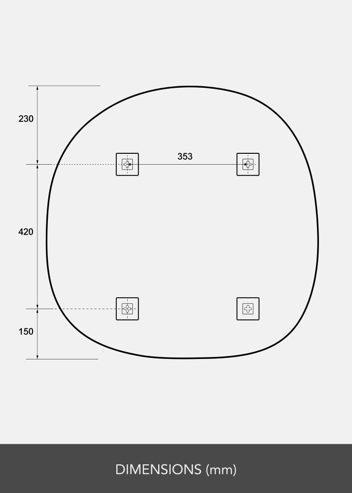 Spiegel Roundy 80x80 cm