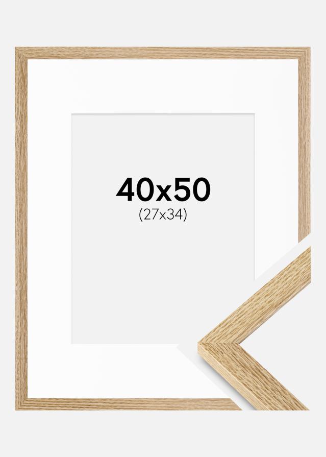 Rahmen Selection Eiche 40x50 cm - Passepartout Weiß 28x35 cm
