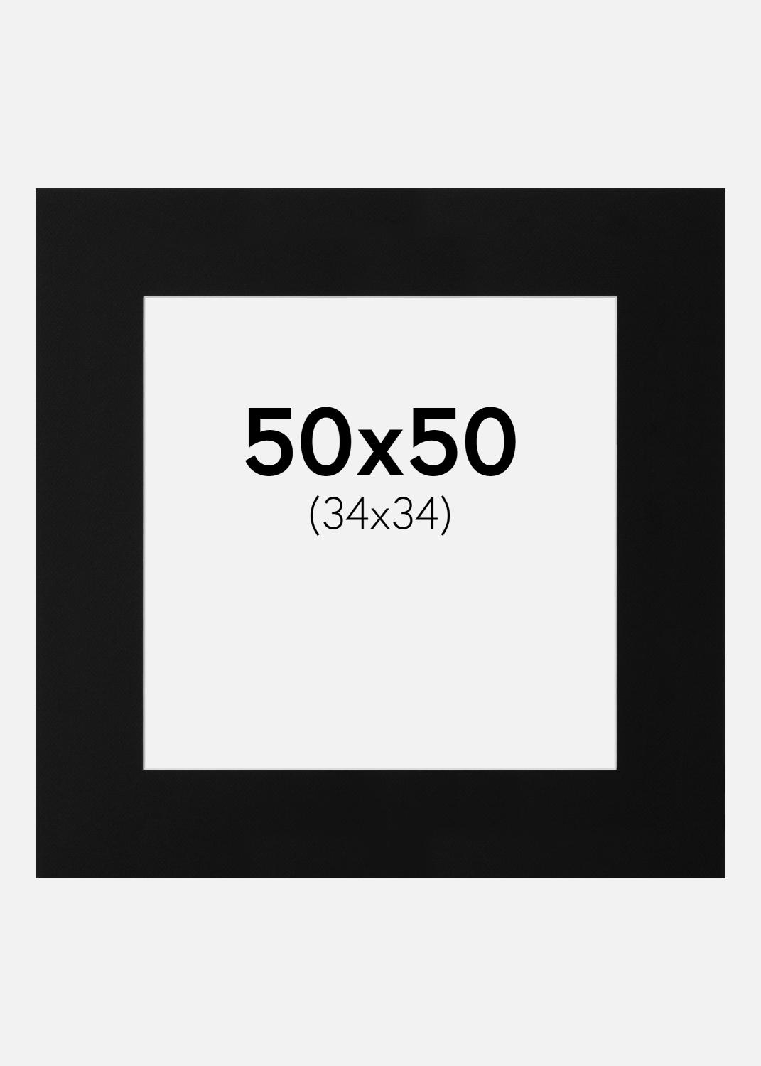 Product Image for Passepartout Schwarz Standard (weißer Kern) 50x50 cm (34x34)