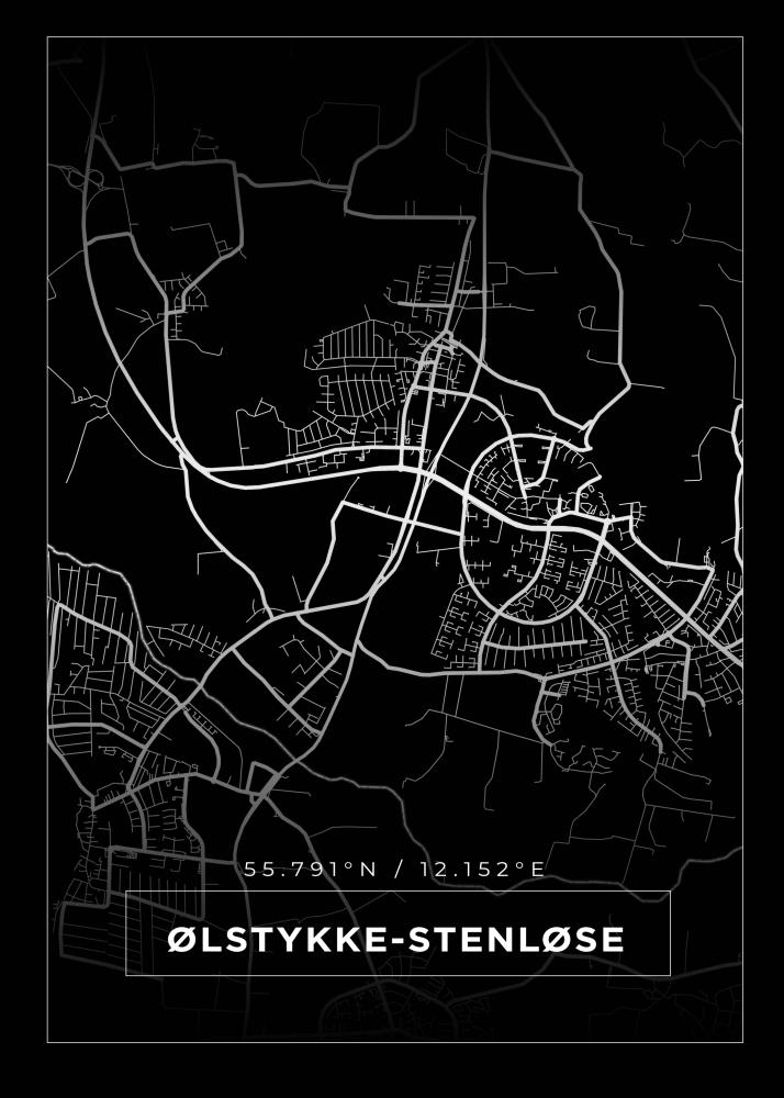 Map - Ølstykke-Stenløse - Black