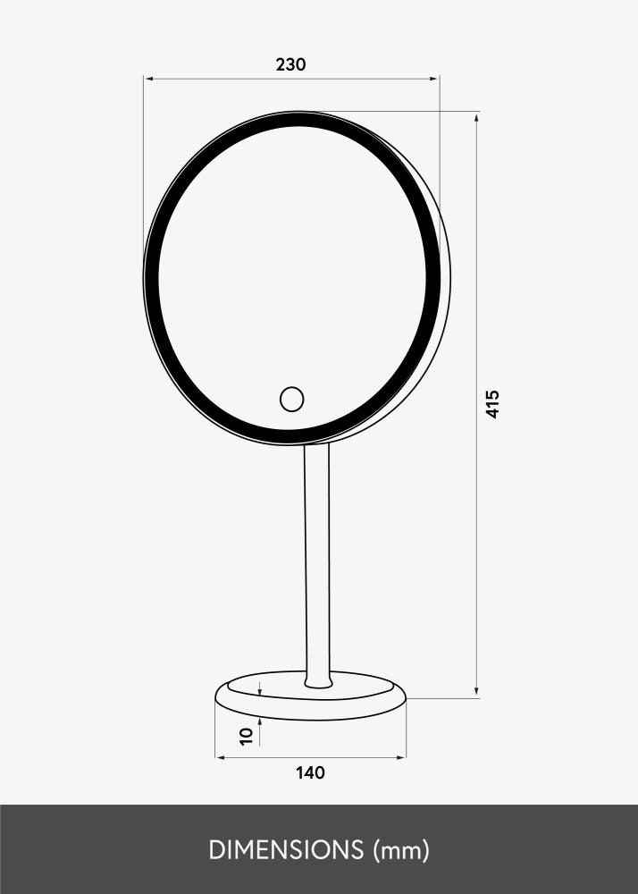 KAILA Kosmetikspiegel Pillar LED Magnifying 20 cm Ø