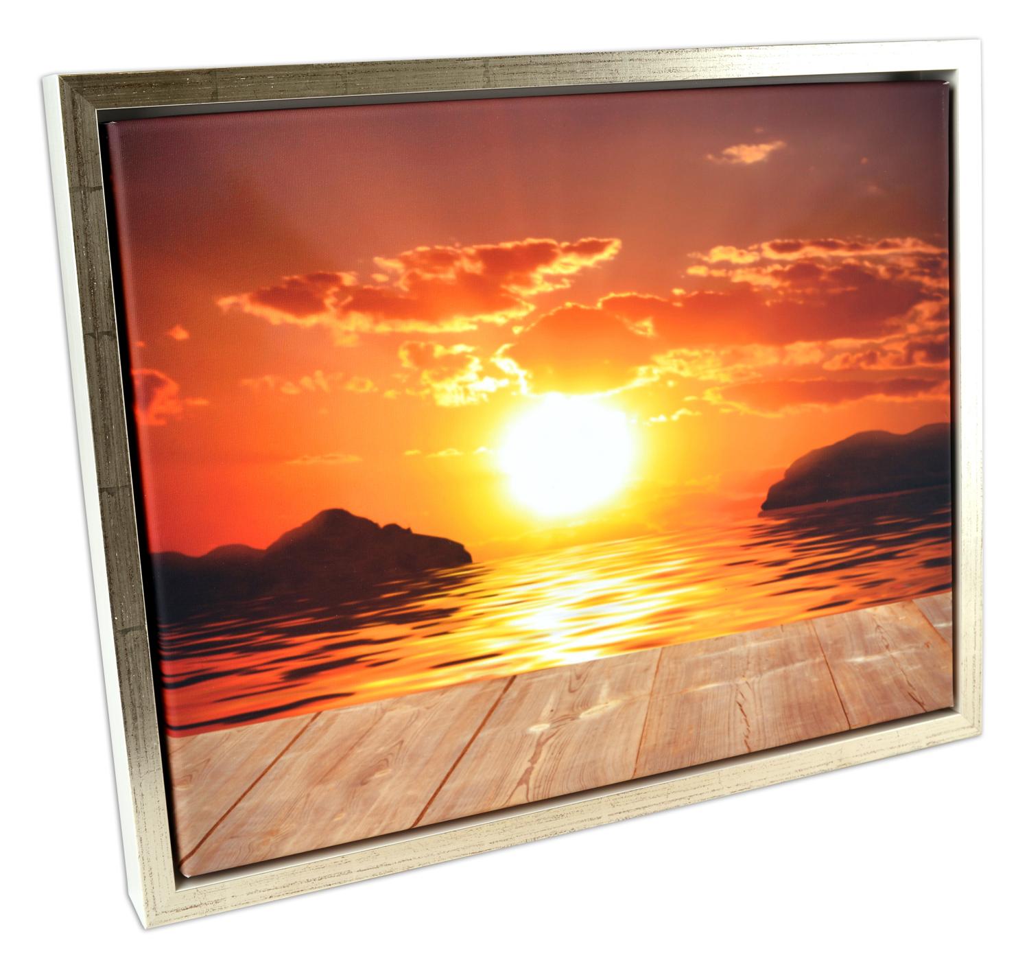 Product Image for Kungsgården Canvas-Rahmen Weiß/Silber - Größe nach Wunsch (Bilderrahmen für Leinwand)