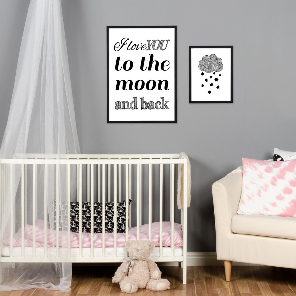 I love you to the moon and back - Black Poster