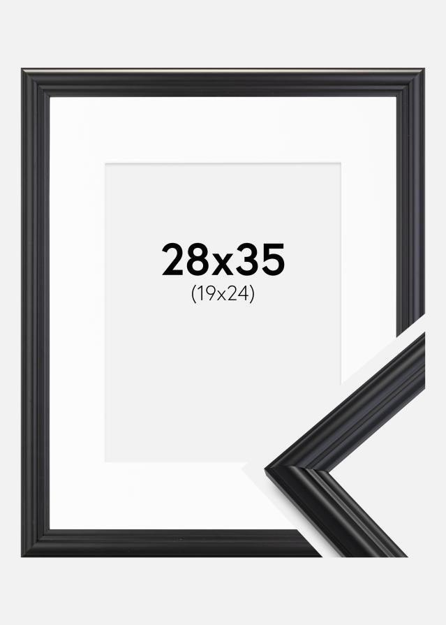 Rahmen Siljan Schwarz 28x35 cm - Passepartout Weiß 20x25 cm