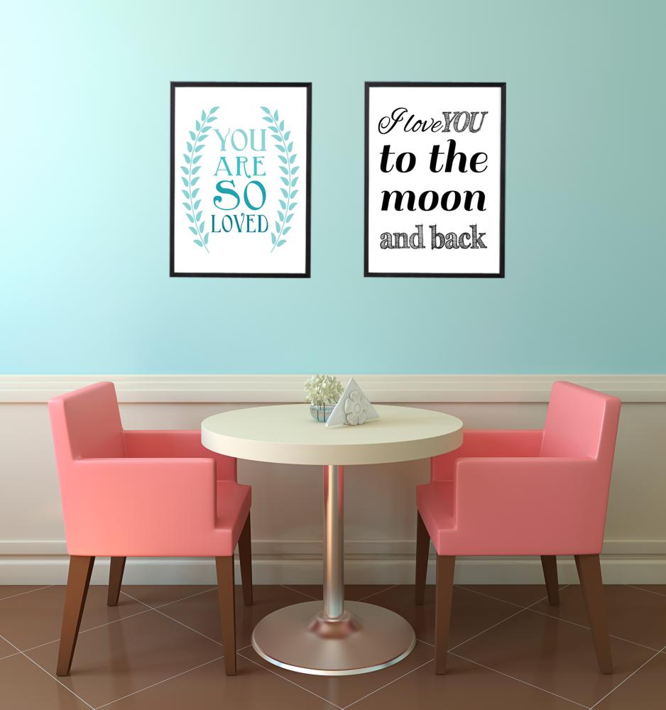 I love you to the moon and back - Black Poster