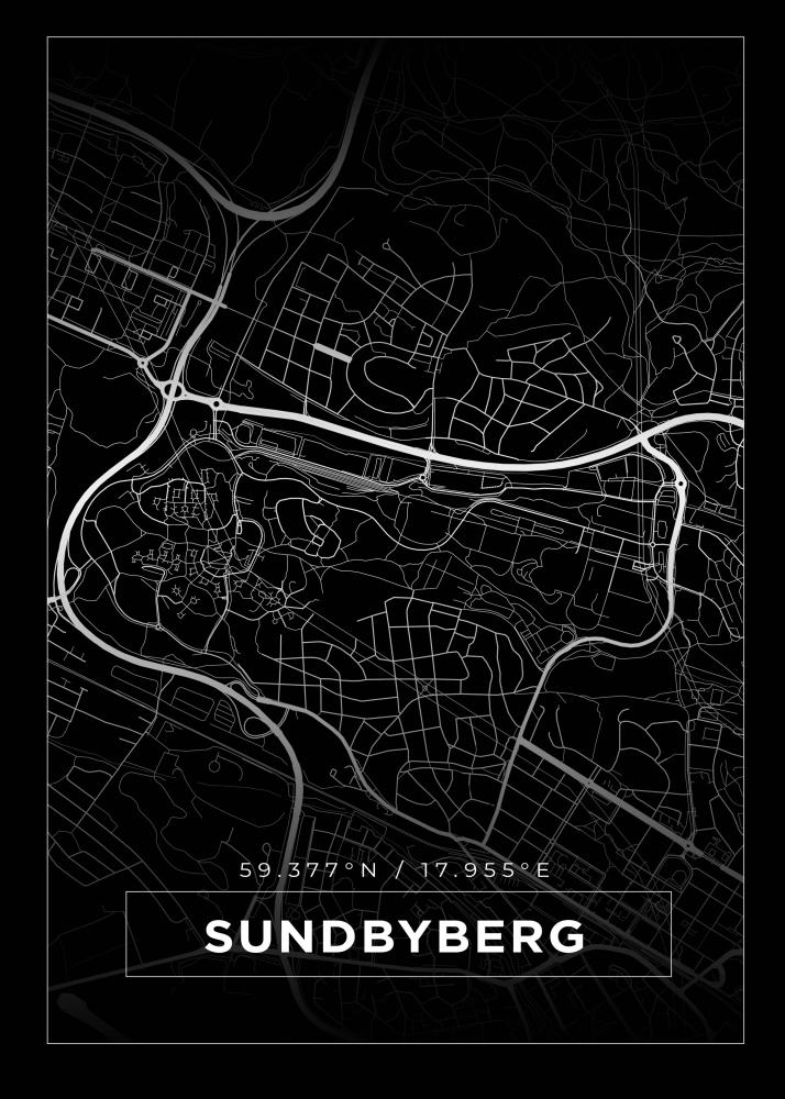 Map - Sundbyberg - Black Poster