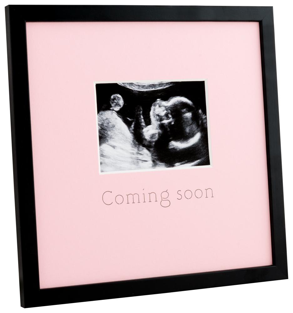 Bilderrahmen für Ultraschallbild - Coming soon - Rosa - 20x20 cm