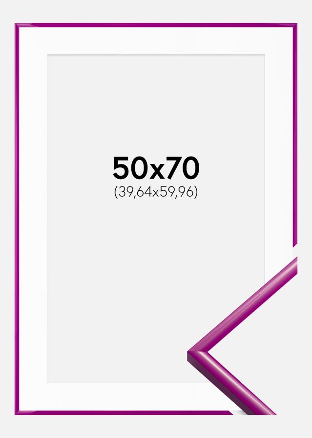 Rahmen New Lifestyle Fuchsia 50x70 cm - Passepartout Weiß 16x24 inches