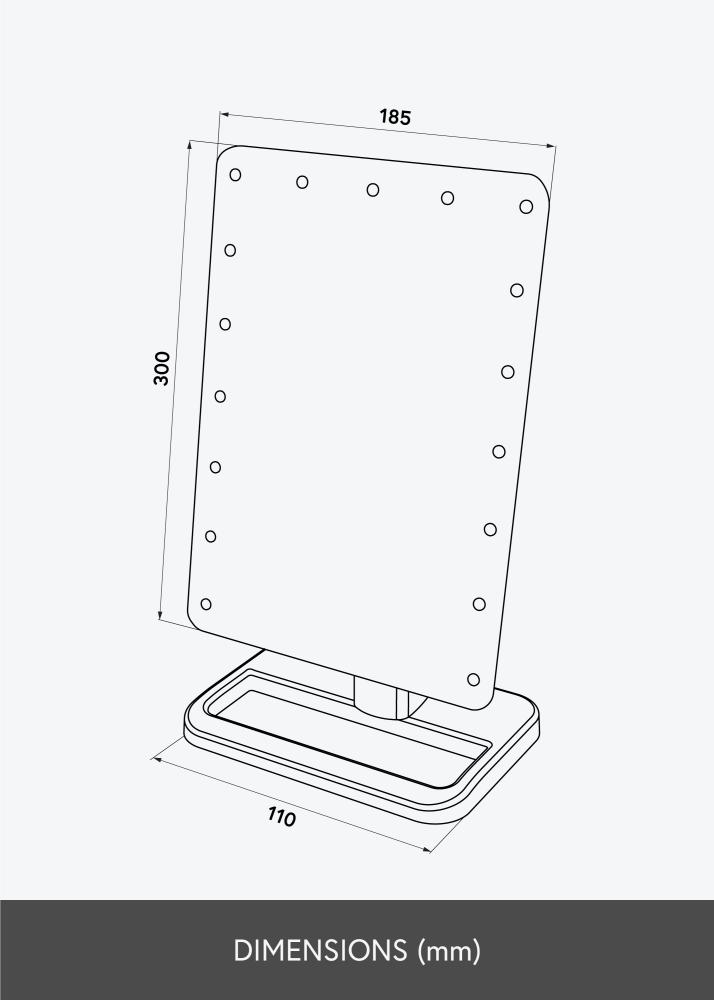 KAILA Kosmetikspiegel LED mit Bluetooth-Lautsprecher Weiß 18x30 cm