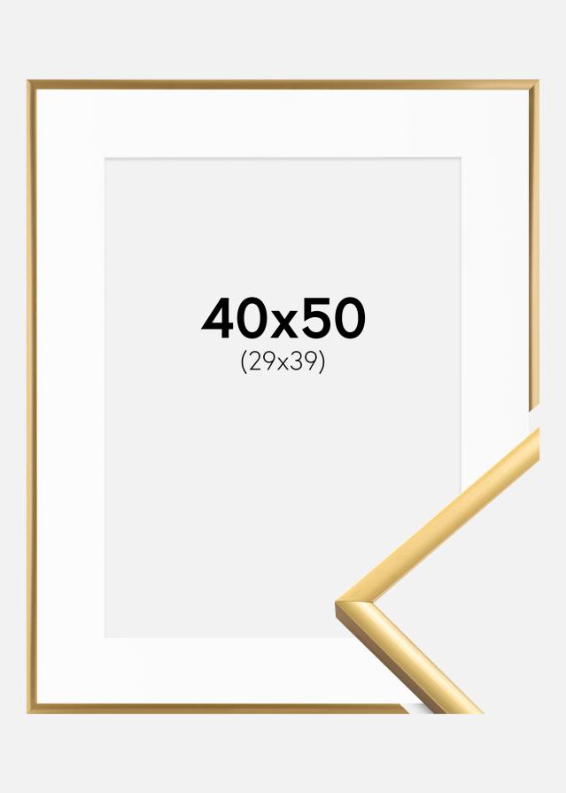 Rahmen New Lifestyle Shiny Gold 40x50 cm - Passepartout Weiß 30x40 cm
