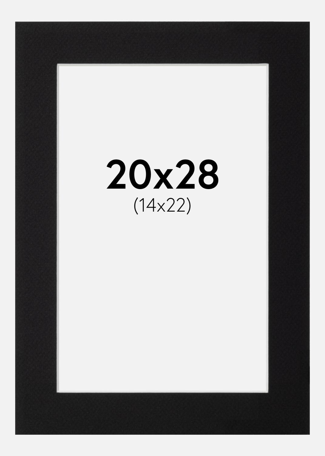Product Image for Passepartout Schwarz Standard (weißer Kern) 20x28 cm (14x22)