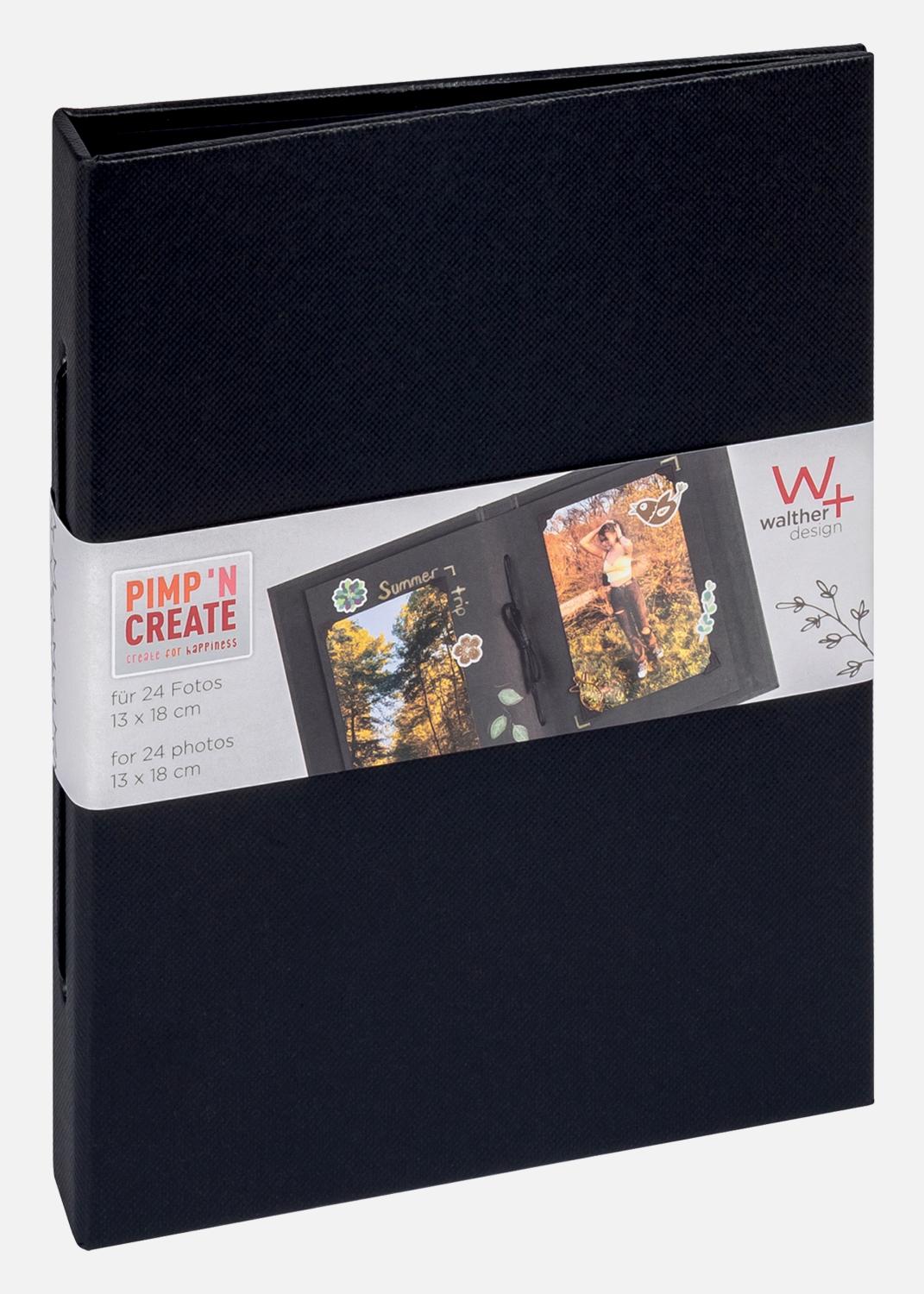 Product Image for Pac Mini Fotoalbum Schwarz - 13,5x18,5 cm (12 schwarze Seiten / 6 Blatt)