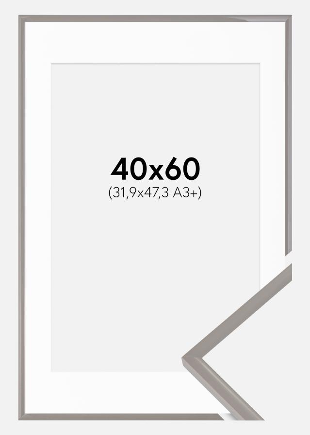 Rahmen New Lifestyle Earth Grey 40x60 cm - Passepartout Weiß 32,9x48,3 cm