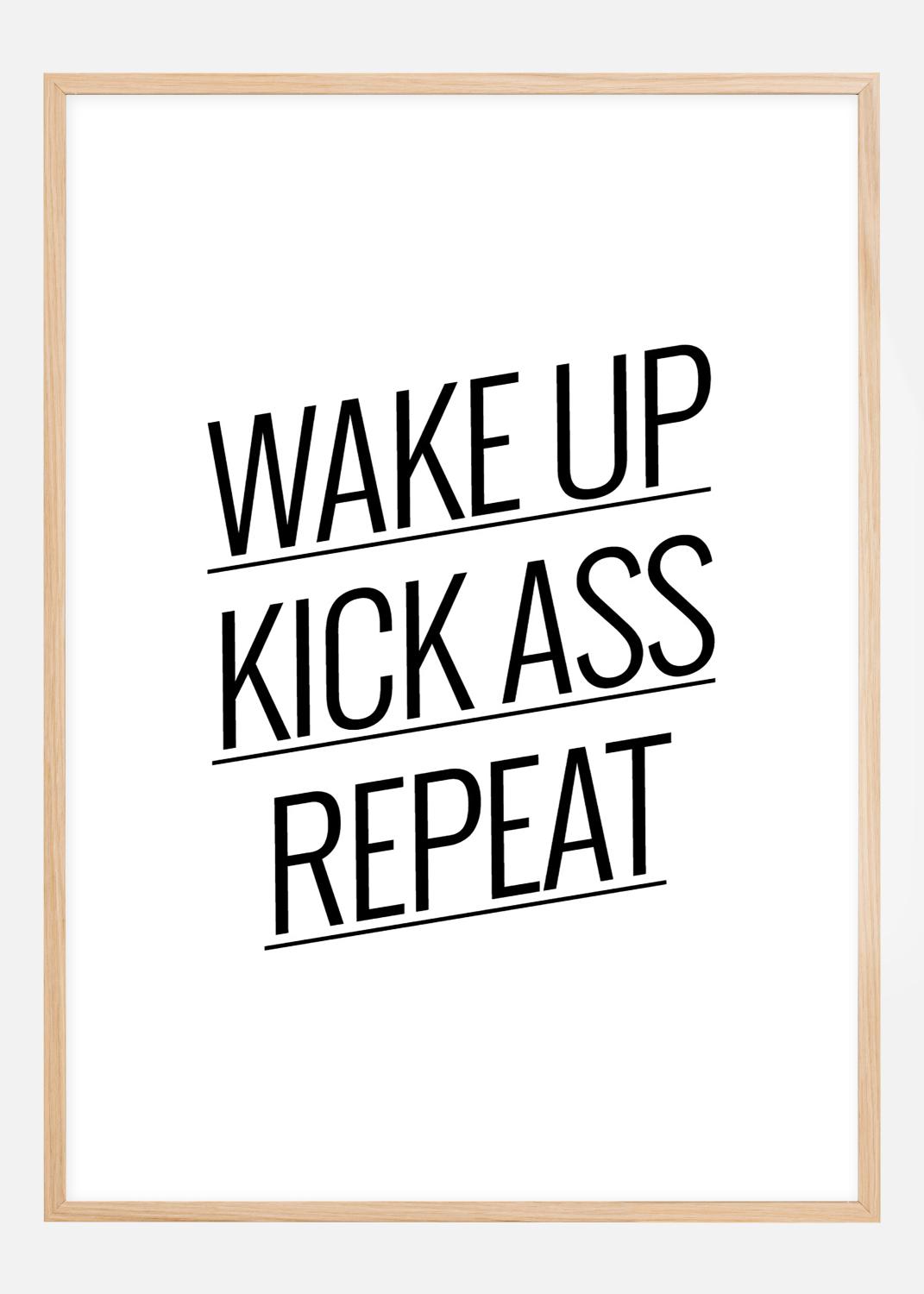 Product Image for Wake up Kick ass Repeat - Poster (70x100 cm)