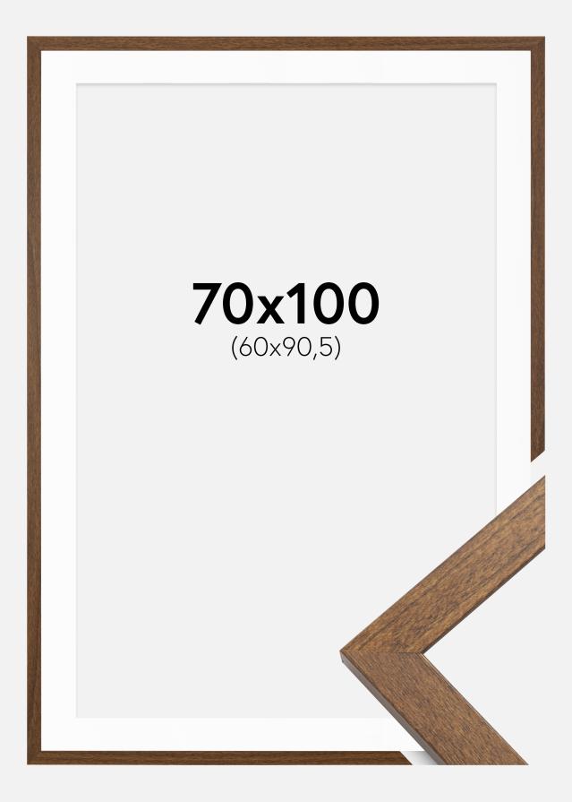 Rahmen Stilren Warm Brown 70x100 cm - Passepartout Weiß 61x91,5 cm