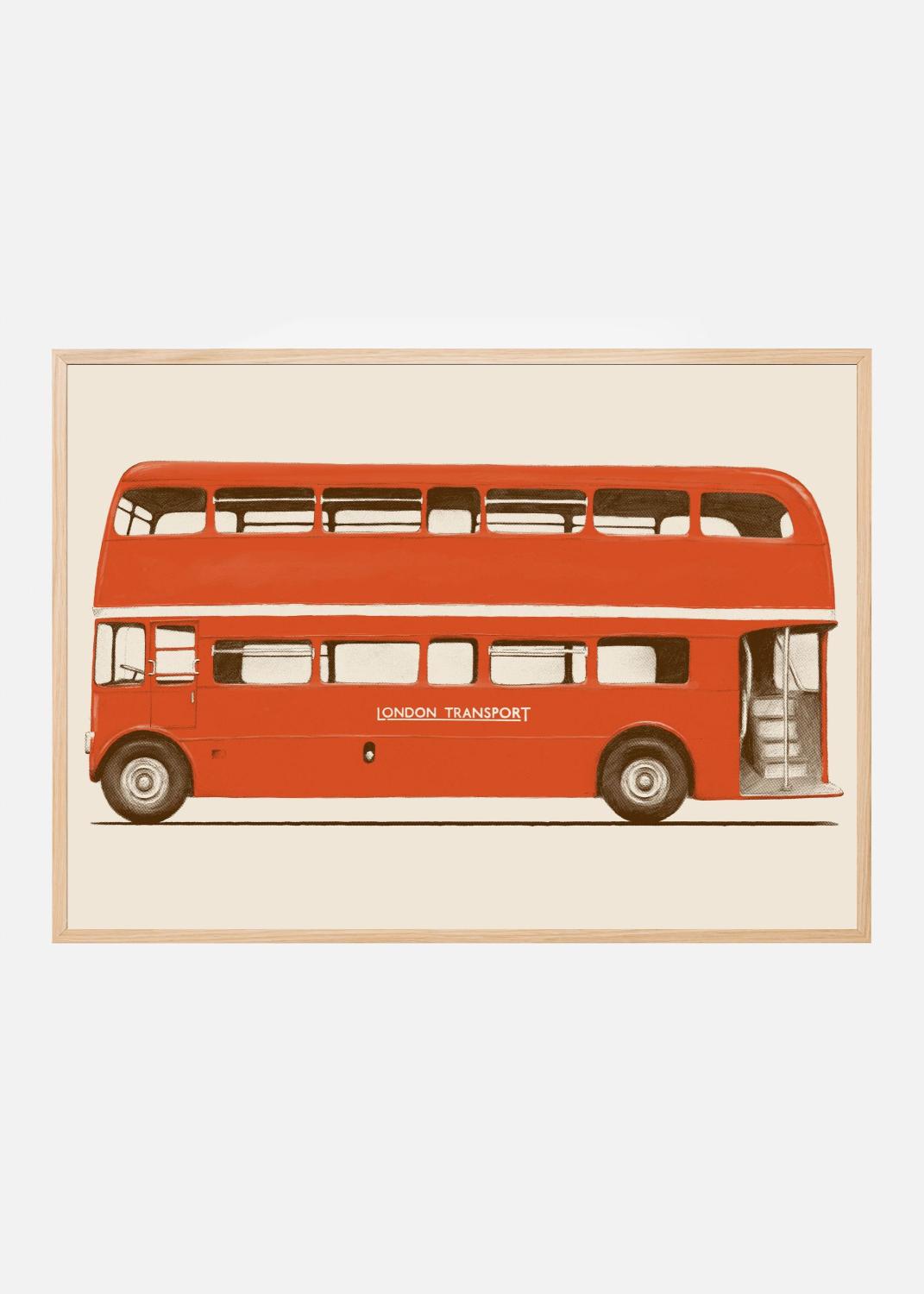 Product Image for Red English Bus Poster (21x29.7 cm (A4))