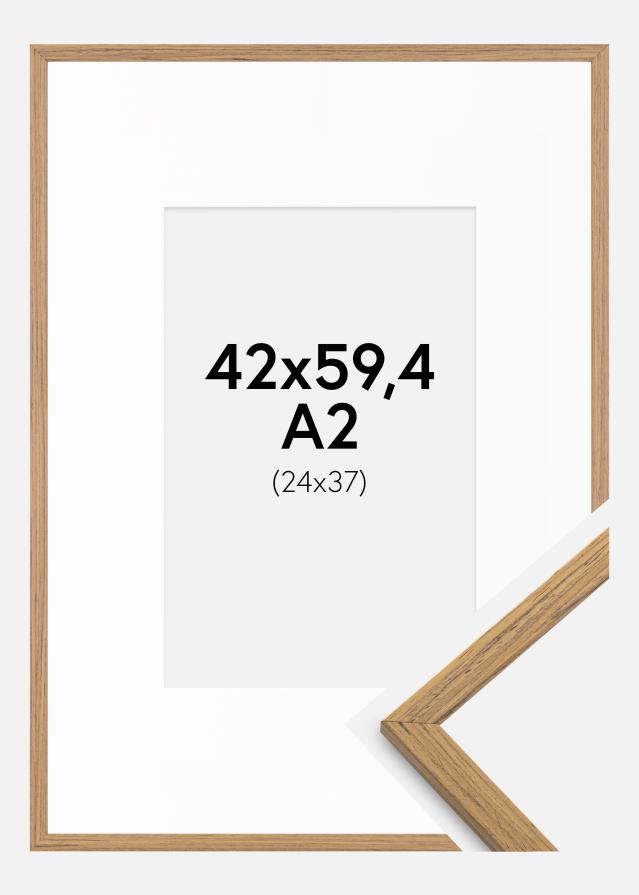 Rahmen Edsbyn Teak 42x59,4 cm (A2) - Passepartout Weiß 25x38 cm