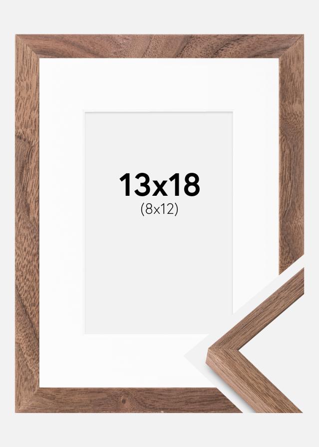 Rahmen Soul Walnut Veneer 13x18 cm - Passepartout Weiß 9x13 cm