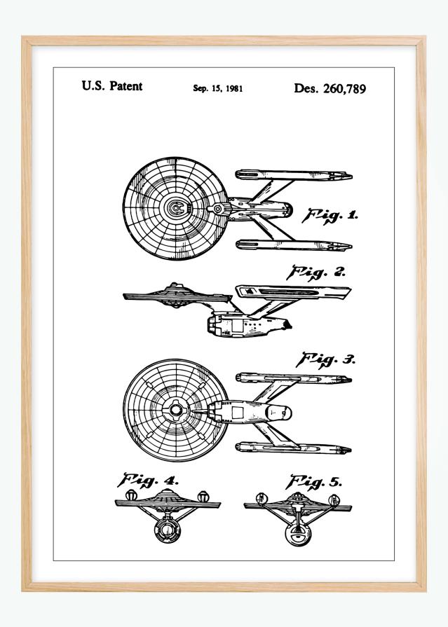 Patentzeichnung - Star Trek - USS Enterprise Poster