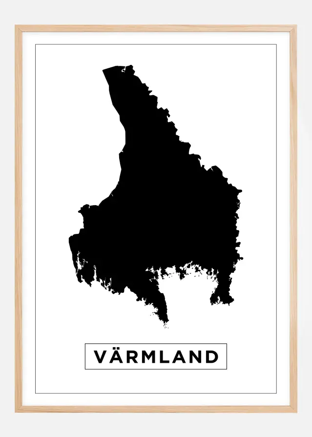 Map - Värmland - White Poster